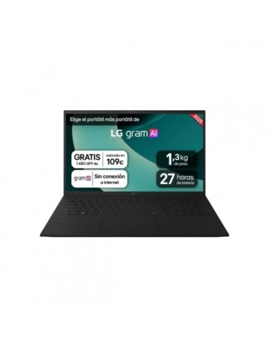 LG Gram 15Z80T-G.AS55B Portatil 15.6" AMD Ryzen AI 5-340 - 16GB - 512GB SSD - Windows 11 Home - Color Negro - Teclado QWERTY