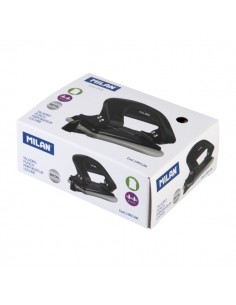 Milan Taladro Perforador Metalico - Incluye Guia de Plastico - hasta 15 Hojas - Color Negro