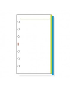 Finocam R445 Recambio para Agendas Open - Liso con Banda de Color - Formato 400 - 91x4x152mm - Color Blanco