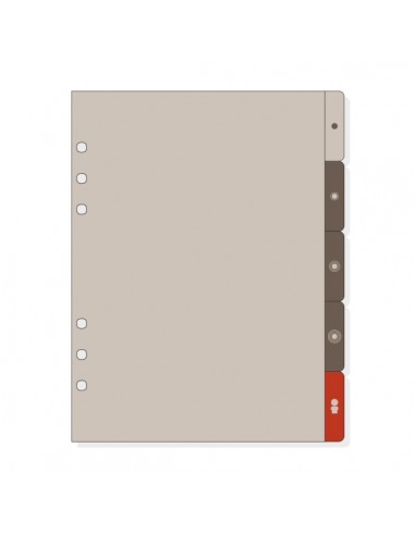 Finocam R1063 Separadores Laterales para Agendas Open - 5 Solapas - Formato 1000 - 166x2x215mm - PVC - Color Marron