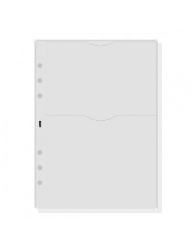Finocam R1070 Pack de 6 Fundas Porta Cd para Agendas Open - Formato 1000 - 141x2x215mm - PVC - Color Gris Claro