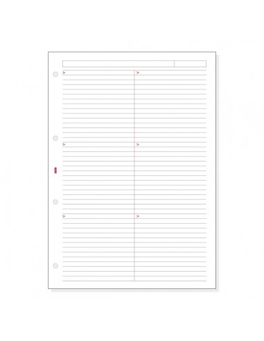 Finocam R4044 Recambio para Agendas Open - Lineas Guia Horizontales - Formato A4 - 210x5x297mm - Color Blanco