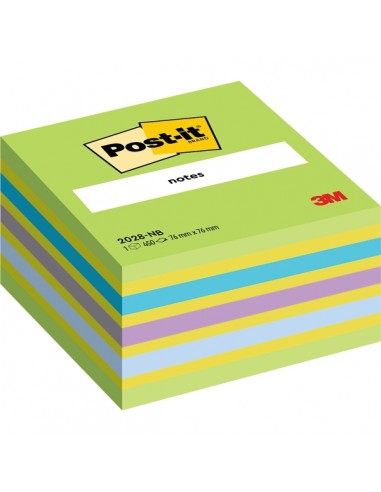 Post-It Cubo de 450 Notas Adhesivas Reposicionables - Forma Cuadrada - 76x76mm - Colores Surtidos