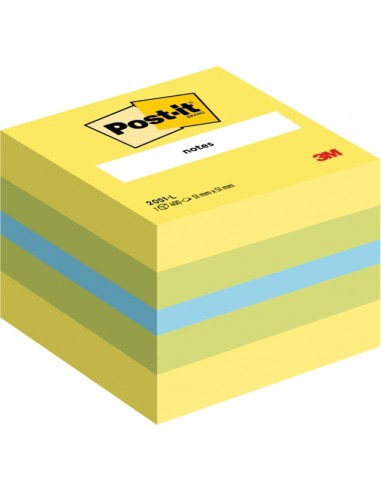 Post-It Cubo de 400 Notas Adhesivas Reposicionables - Forma Cuadrada - 51x51mm - Colores Surtidos