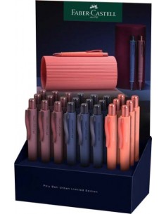 Faber-Castell Poly Ball Urban Limited Edition Expositor con 24 Boligrafos Retractiles XB - Forma Triangular Ergonomica -