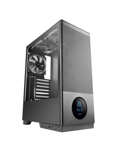 Tacens Sagitta20 Torre ATX - Pantalla de Monitoreo Integrado - 3 Ventiladores de 120mm - Ventana de Cristal Tempado - Malla