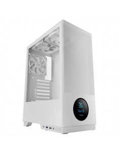 Tacens Sagitta20 Torre ATX - Pantalla de Monitoreo Integrado - 3 Ventiladores de 120mm - Ventana de Cristal Tempado - Malla