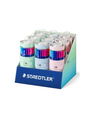 Staedtler Triplus Color 323 Expositor con 9 Pack Enrollables de 20 Rotuladores - Trazo de 1mm aprox. - Tinta Base de Agua -