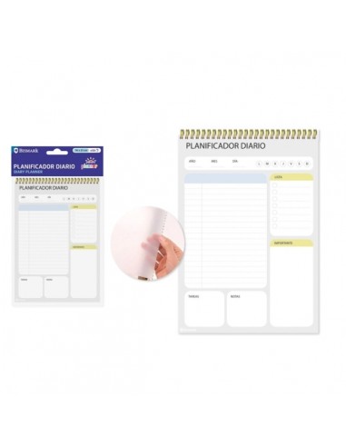 Ingraf Planificador Diario - Medidas 15x21cm - Espiral con Tapa de Polipropileno - 50 Hojas de 80grs