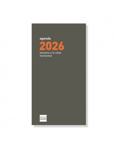 Finocam P499 Recambio para Agenda Plana - Anual 2026 - Formato Pl4 - 81x5x150mm - Semana Vista Horizontal - Color Verde Oscuro