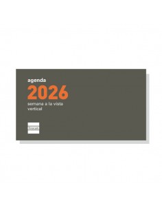 Finocam P199 Recambio para Agenda Plana - Anual 2026 - Formato Pl1 - 118x5x65mm - Semana Vista en Vertical - Color Blanco