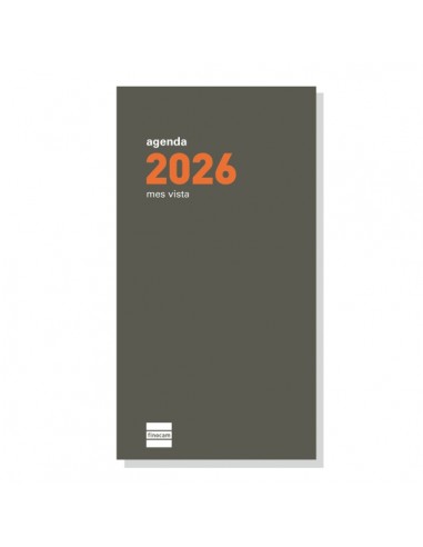 Finocam P497 Recambio para Agenda Plana - Anual 2026 - Formato Pl4 - 80x150x3mm - Mes Vista - Color Verde Oscuro