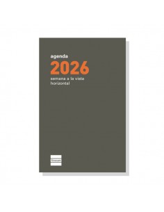 Finocam P394 Recambio para Agenda Plana - Anual 2026 - Formato Pl3 - 83x5x127mm - Semana Vista Horizontal - Color Verde Oscuro