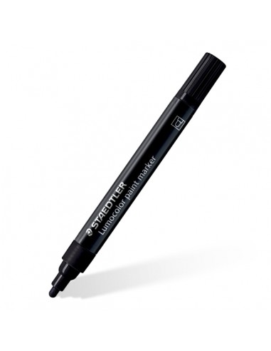 Staedtler Lumocolor 349 Marcador Acrilico Permanente - Trazo 2.4 mm Aprox - Tinta Base de Agua - Color Negro