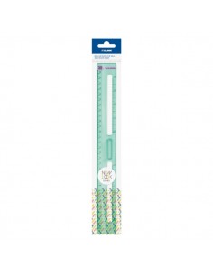 Milan New Look Regla de 30cm - Plastico Rigido - Transparente - Centimetros y Pulgadas - Color Verde