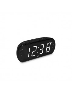 SPC Frodi View Radio Despertador Pantalla LED XL - Brillo Regulable - Boton Snooze - Almacena 20 Emisoras de Radio - Color
