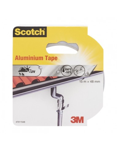 Scotch Cinta Adhesiva de Aluminio - 15m x 48mm - Color Aluminio