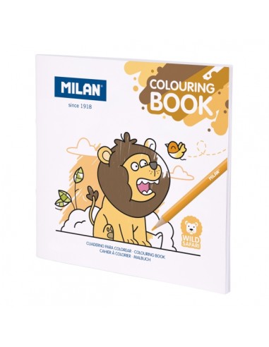 Milan Wild Safari Cuaderno para Colorear Microperforado - Tematica Fauna Salvaje - 20 Ilustraciones Detalladas