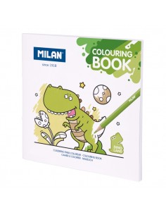 Milan Dino Land Cuaderno para Colorear Microperforado - Tematica Dinosaurios - 20 Ilustraciones Detalladas