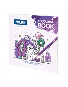 Milan Alien Invasion Cuaderno para Colorear Microperforado - Tematica Aliens - 20 Ilustraciones Detalladas