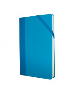 Milan Paperbook Colours Libreta Mediana - Papel Liso - 208 Hojas de 80g - Cierre Elastico - Color Azul