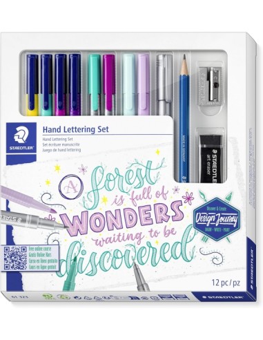Staedtler Hand Lettering Set Design Journey Pack con 4 Rotuladores Triplus Color-2 Triplus Fineliner-2 Triplus Textsurfer