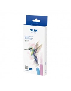 Milan Art Pack de 12 Barritas Pastel Blando - Colores Metalizados - Colores Surtidos