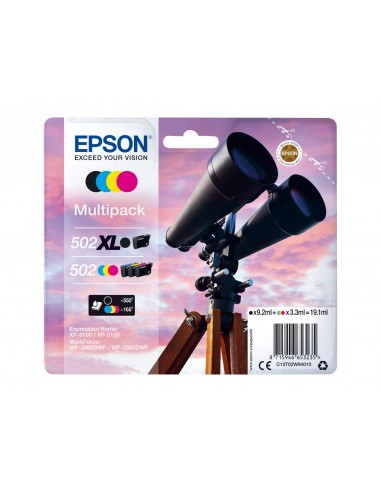 Epson 502XL 502 Pack de 4 Cartuchos de Tinta Originales - C13T02W94010