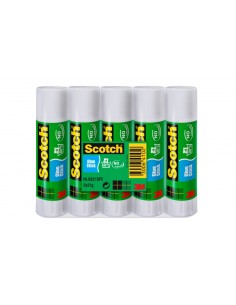 Scotch Pack de 5 Pegamentos en Barra Adhesivo Solido - 21gr por Unidad - Color Transparente