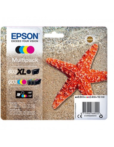 Epson 603XL 603 Pack de 4 Cartuchos de Tinta Originales - C13T03A94010
