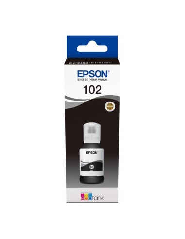 Epson 102 Negro Botella de Tinta Pigmentada Original - C13T03R140