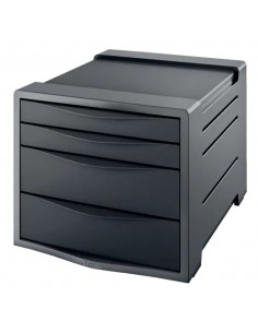 Esselte Europost Vivida Buc de 4 Cajones - 2 Medidas de Cajon - Deslizamiento Suave - Base con Goma Antideslizante - Color