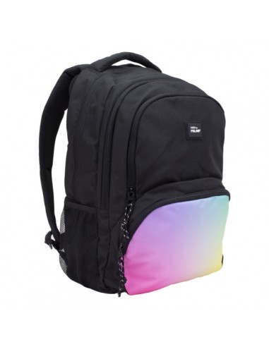 Milan Sunset Mochila Escolar 25L - Bolsillos Laterales de Malla - Compartimento Interior para Portatil - 4 Cremalleras -