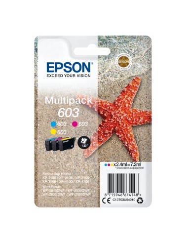 Epson 603 Pack de 3 Cartuchos de Tinta Originales - Cyan-Magenta-Amarillo - C13T03U54010