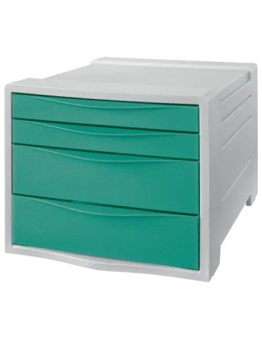 Esselte Colour'Breeze Buc de 4 Cajones - 2 Medidas de Cajon - Deslizamiento Suave - Base con Goma Antideslizante - Color