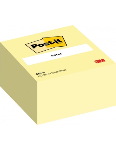 Post-It Cubo de 450 Notas Adhesivas Reposicionables - Forma Cuadrada - 76x76mm - Color Amarillo Claro