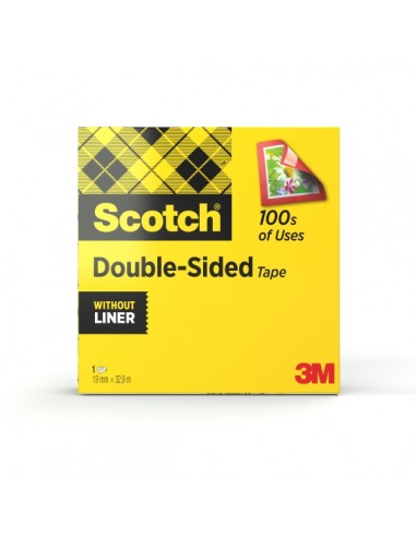 Scotch Cinta Adhesiva de Doble Cara - 19mm x 33m - Color Transparente