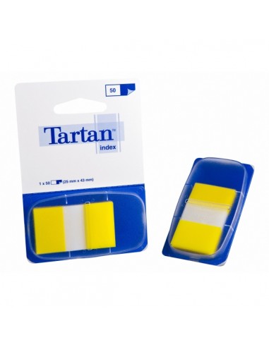 Tartan Pack de 12 Dispensadores de 50 Marcadores Reposicionables - 25x43mm - Color Amarillo