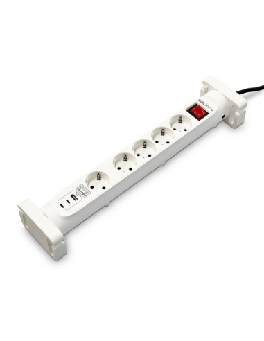 Salicru Regleta SPS SAFE 5S-Protectores Electricos Activos de Ultima Generacion - 5 Tomas Schuko - 1xUSB-A-2xUSB-C - Color