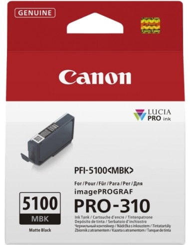 Canon PFI5100 Negro Mate Cartucho de Tinta Original - PFI5100MBK 6951C001