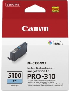 Canon PFI5100 Cyan Photo Cartucho de Tinta Original - PFI5100PC 6956C001