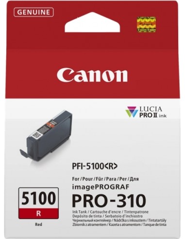 Canon PFI5100 Rojo Cartucho de Tinta Original - PFI5100R 6958C001