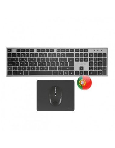 Tacens Zenith Combo Pack Inalabrico de Teclado Completo-Raton y Alfombrilla - Disposicion Portuguesa QWERTY PT - Teclas