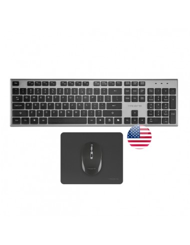 Tacens Zenith Combo Pack Inalabrico de Teclado Completo-Raton y Alfombrilla - Disposicion Internacional QWERTY US - Teclas