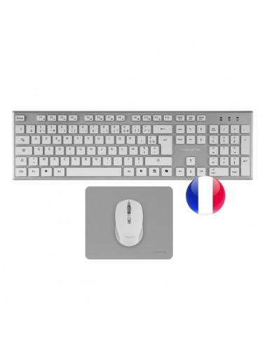 Tacens Zenith Combo Pack Inalabrico de Teclado Completo-Raton y Alfombrilla - Disposicion Francesa AZERTY FR - Teclas