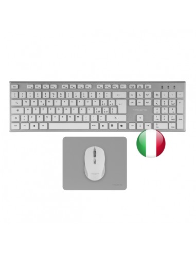 Tacens Zenith Combo Pack Inalabrico de Teclado Completo-Raton y Alfombrilla - Disposicion Italiana QWERTY IT - Teclas