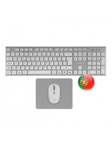 Tacens Zenith Combo Pack Inalabrico de Teclado Completo-Raton y Alfombrilla - Disposicion Portuguesa QWERTY PT - Teclas