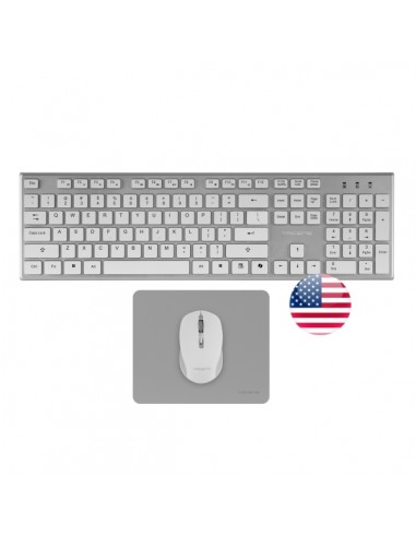 Tacens Zenith Combo Pack Inalabrico de Teclado Completo-Raton y Alfombrilla - Disposicion Internacional QWERTY US - Teclas
