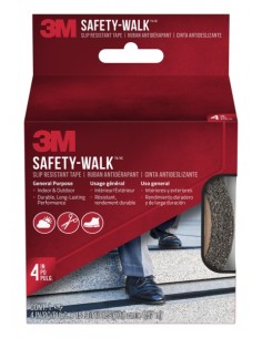 3M Safety-Walk Cinta Adhesiva Antideslizante - Uso en Interior y Exterior - 101mm x 4.57m - Color Negro