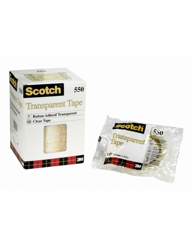 Scotch 550 Pack de 10Â Cintas Adhesivas 15mm x 66m - Transparente